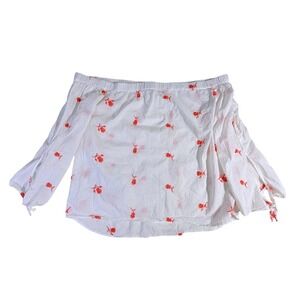 Papaya Matalan Off Shoulder Blouse – 16 White Embroidered Cotton